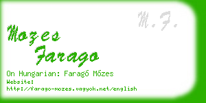 mozes farago business card
